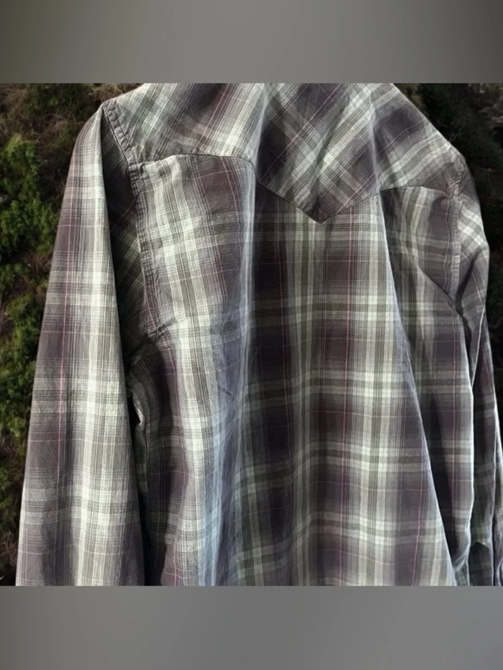 🍬Men's Plaid Western Shirt - Gray/Olive